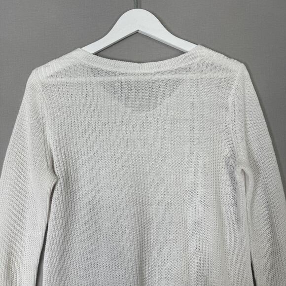 Eileen Fisher Sweater Womens Petite Small 100% Organic Linen V-Neck Knit Top - Picture 6 of 11
